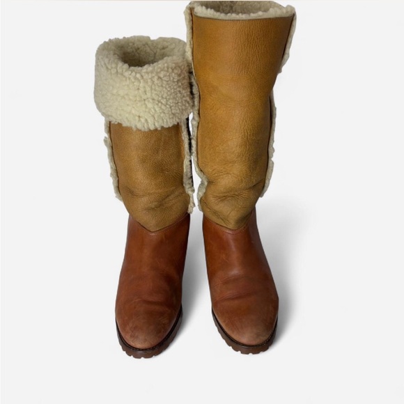 Vintage Tan Shearling Lined Winter Boots - Picture 2 of 8
